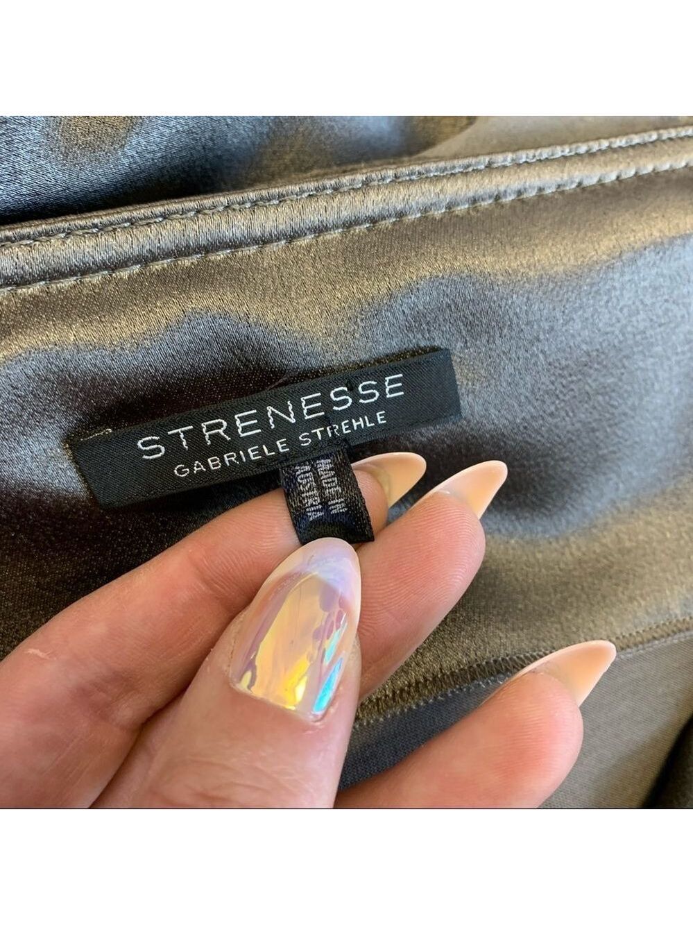 STRENESSE Gabriel Strehle Gray Layered Silk Skirt - Picture 4 of 7